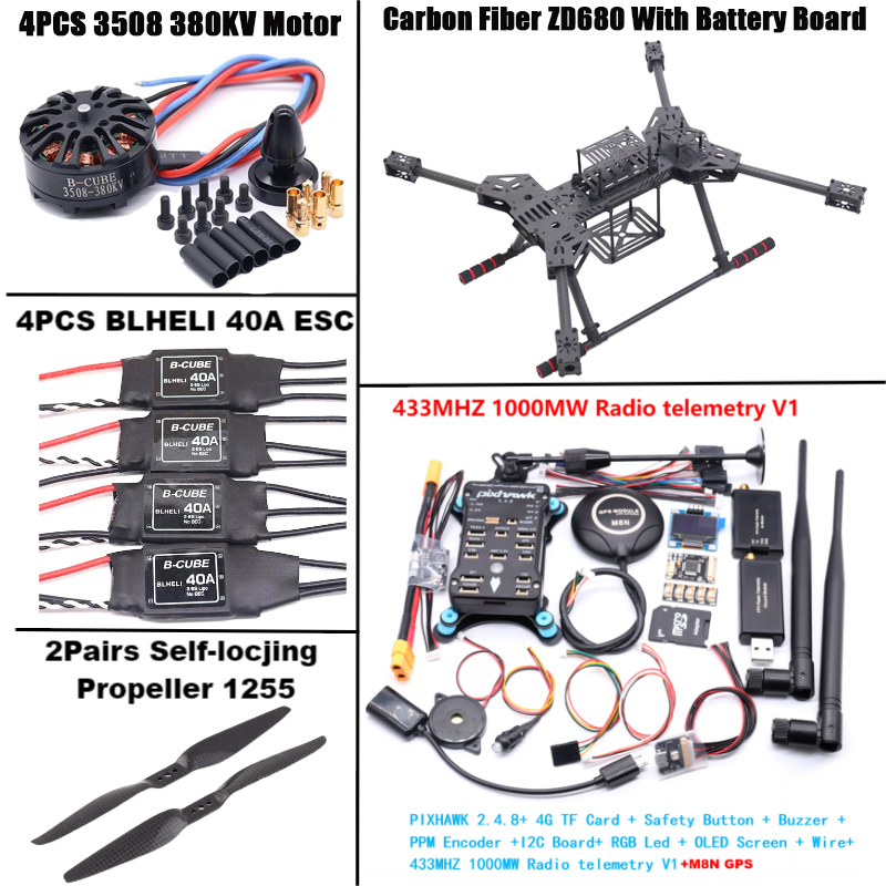 Diy Drone Electronics Kit - NEW ZD680 PIXHAWK2.4.8 M8N Full Carbon