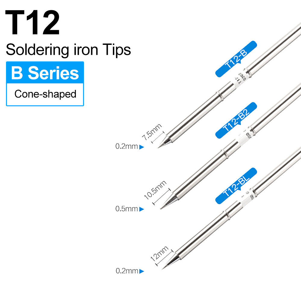 Diy Electronics Tools - T12 Cone-Shaped Soldering Iron Tips T12-B