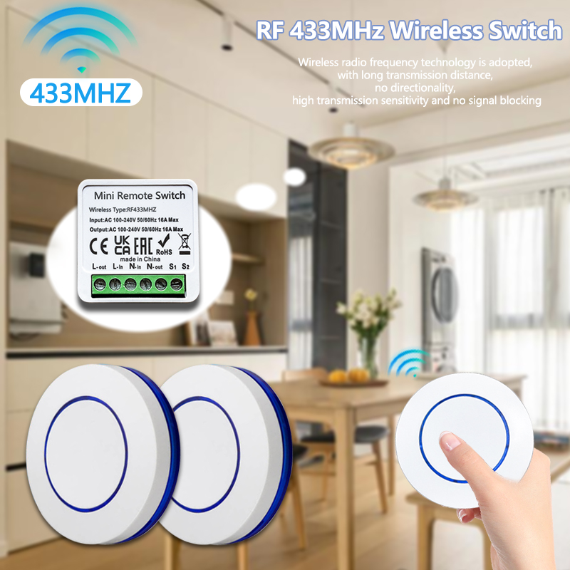 433HMz Wireless Light Switch 1 - Diy Electronics Button recensione e prezzo