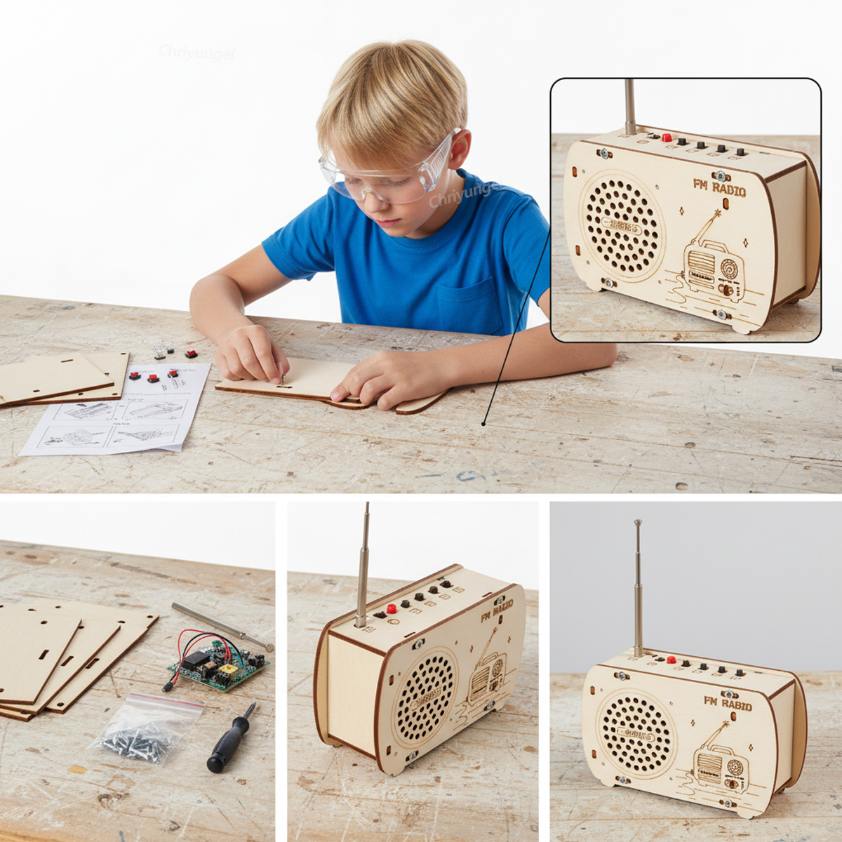 DIY Wooden Radio Kit Retro FM  - Diy Electronics Radio recensione e prezzo