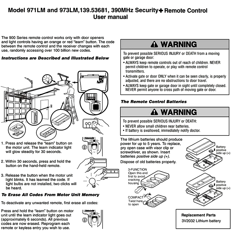 New 971LM 973LM Security+ Remo - Diy Electronics Button recensione e prezzo